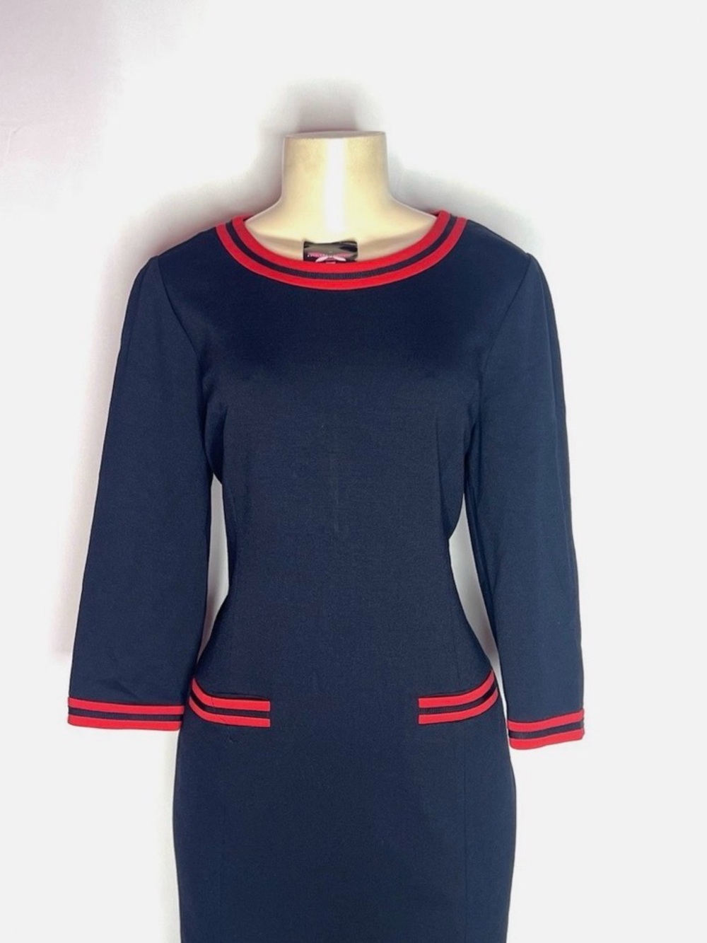 Talbots Navy Knit Dress Sz 14 NWOT